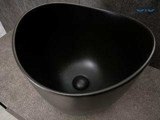 Раковина Gid N9303bg 53378 накладная черная графит 36x36x32